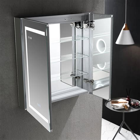 led medicine cabinet with mirrors